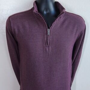 Rodd & Gunn Quarter Zip Pullover Mens‎ Large Burgundy Cotton Twill Elbow Patches